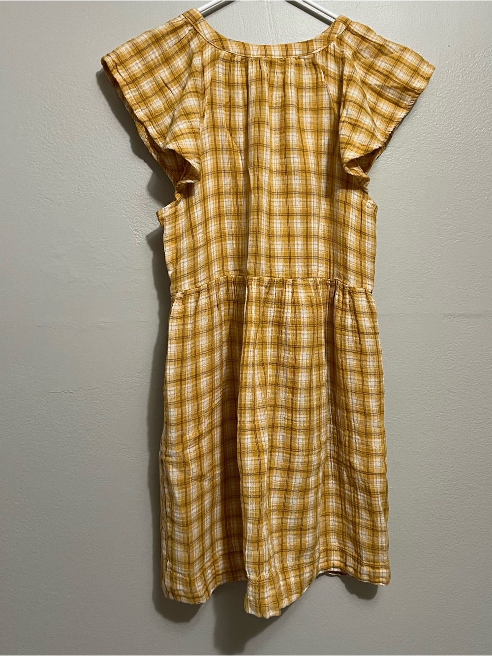 Old Navy Yellow Plaid Babydoll Mini Dress - Picture 3 of 4